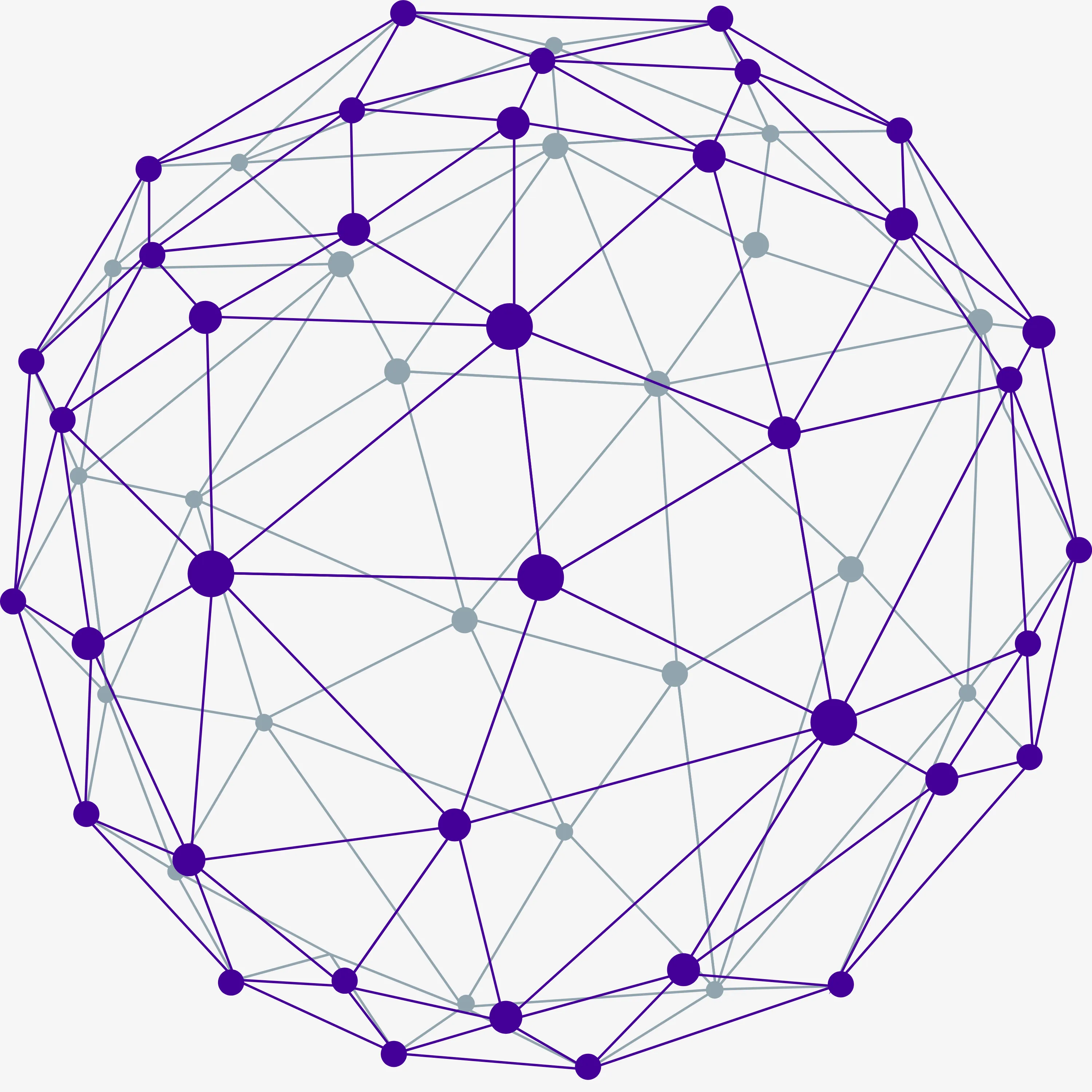 Ícone de esfera de conexões representando visão 360 graus
